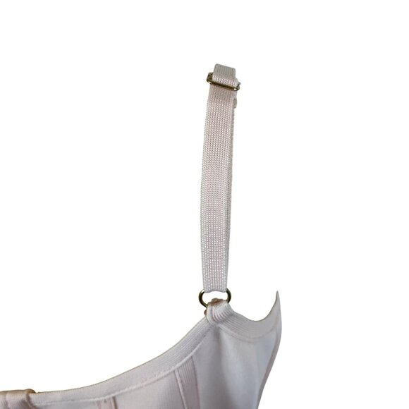 Venus Womens Blush Pink Bandage Midi Dress Sleeveless Ruffle Mermaid Hem Sz S - Picture 5 of 9